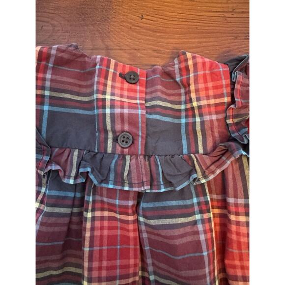 Tea Collection Baby Girls 6-9 Month Red Matsuri Plaid Holiday Ruffle Romper - Picture 11 of 11